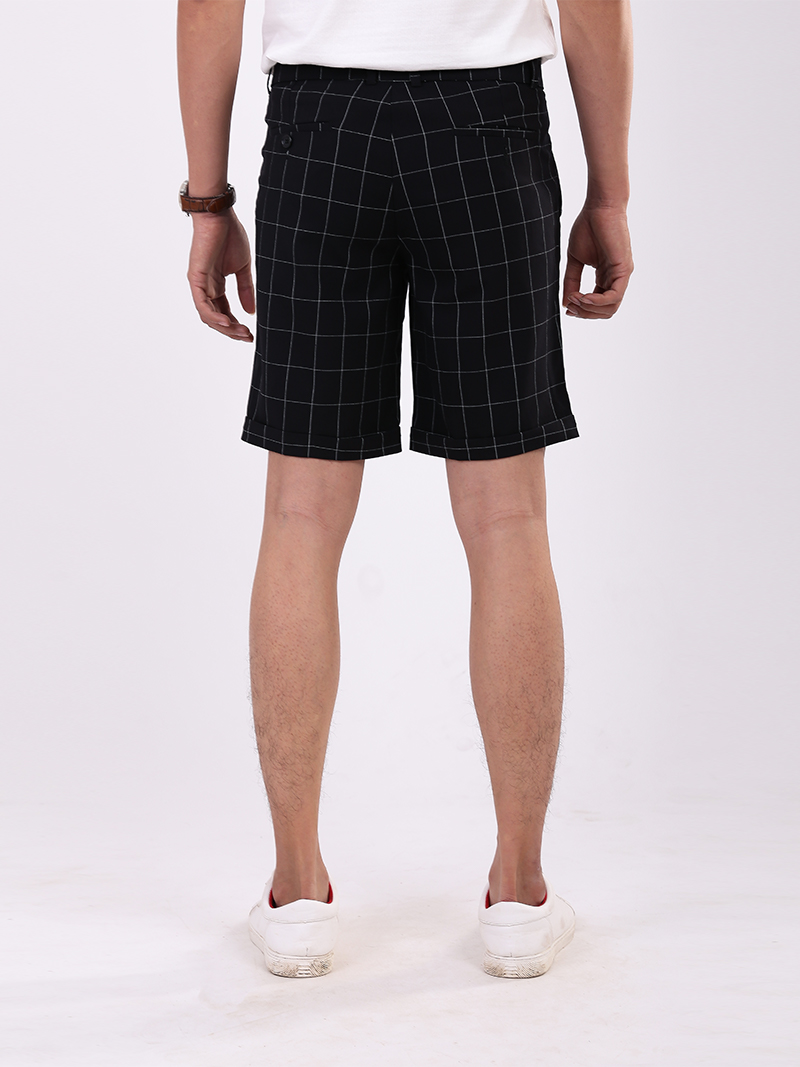 Quần Short Caro Dây Thắt Lưng Caro QS199 Màu Đen