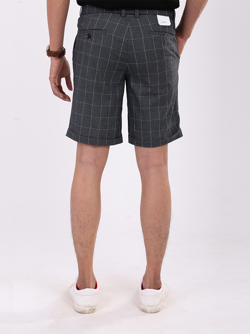 Quần Short Caro Dây Thắt Lưng Caro QS199 Màu Xám