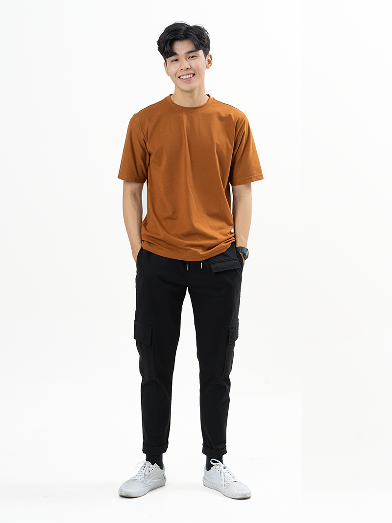 Áo Thun Trơn Căn Bản Form Regular AT017 Màu Bò