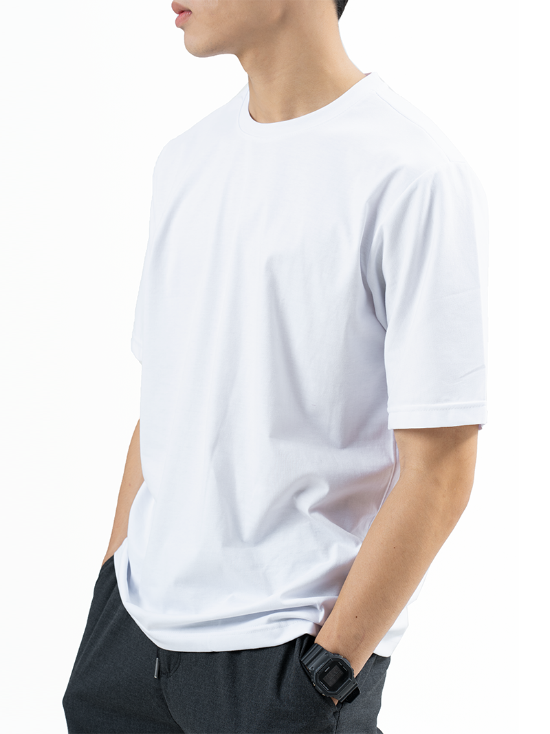 Áo Thun Trơn Căn Bản Form Regular AT017 Màu Trắng