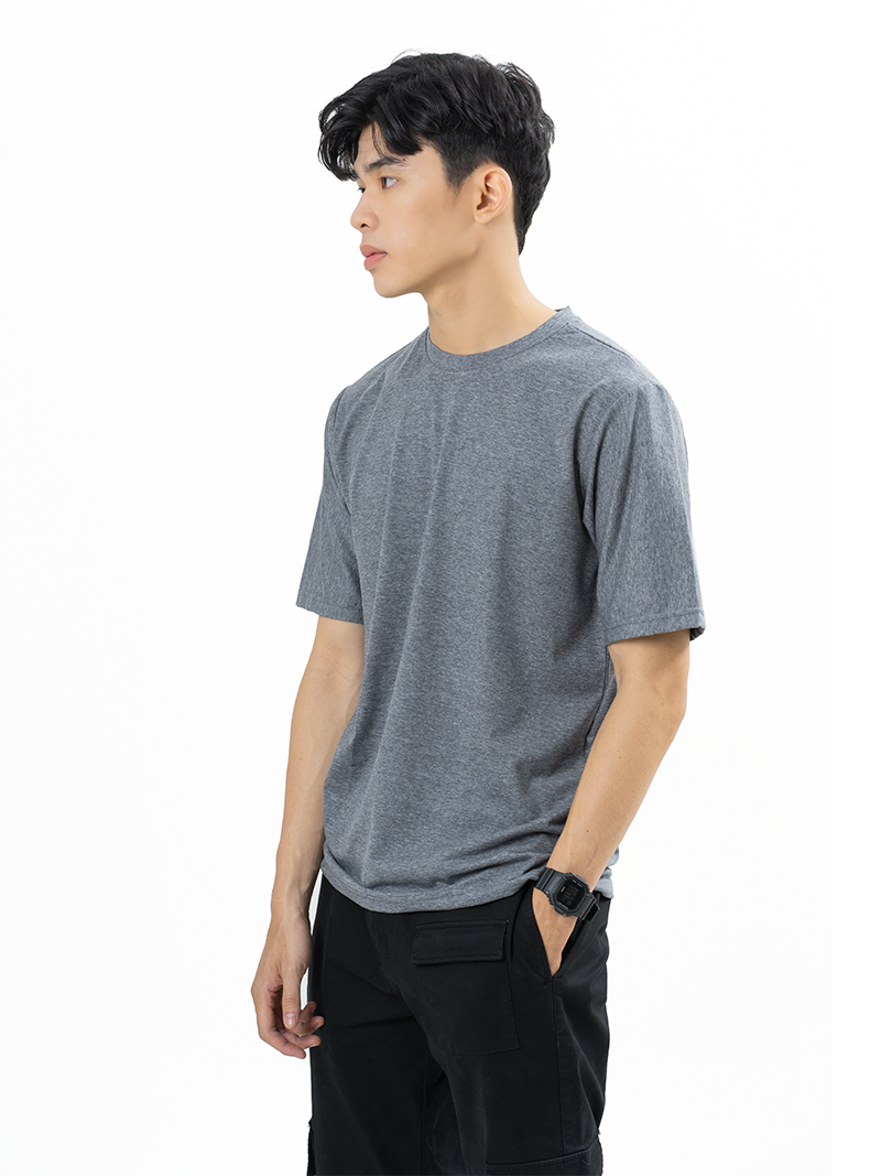 Áo Thun Trơn Căn Bản Form Regular AT017 Màu Xám Chuột