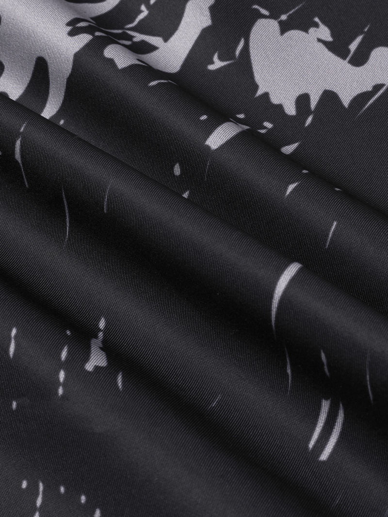 Áo Sơ Mi In Họa Tiết SM083 Màu Đen