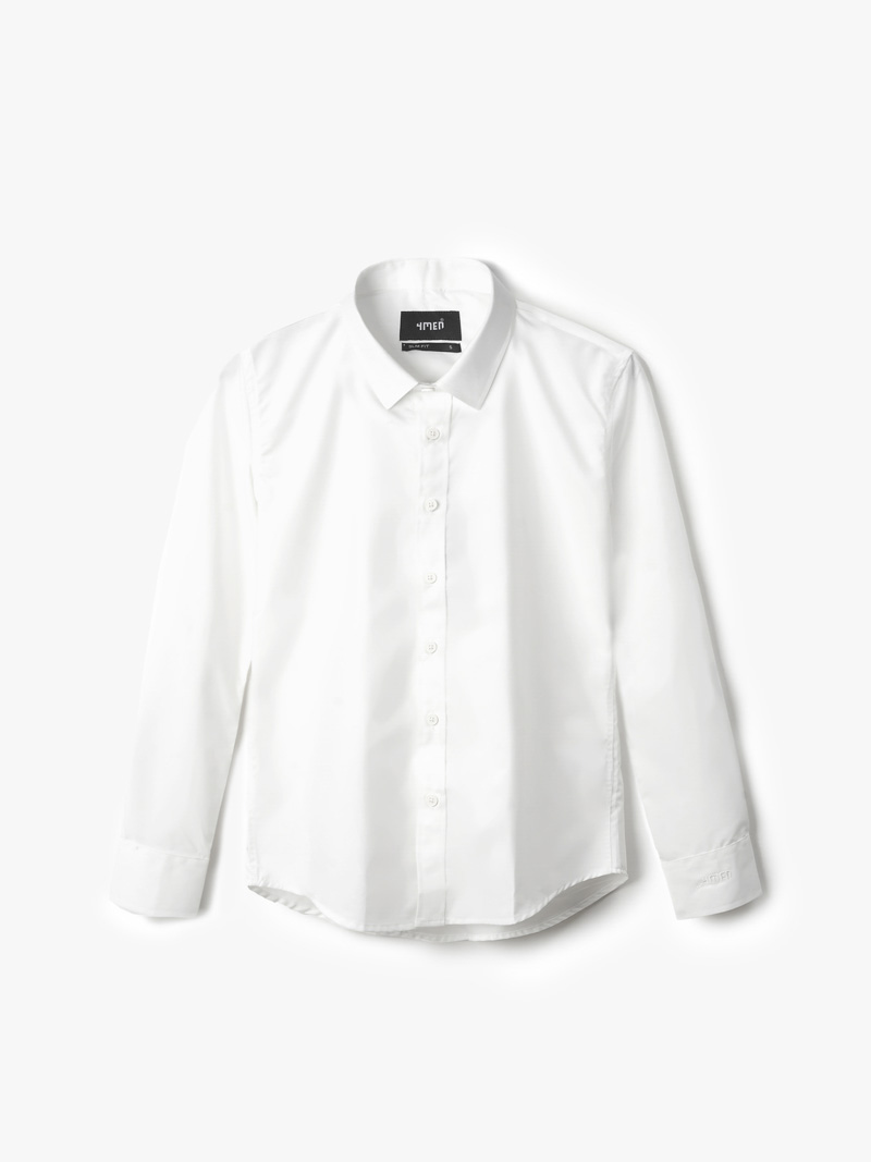 Áo Sơ Mi Trơn Vải Modal Ít Nhăn Form Slimfit SM079 Màu Trắng