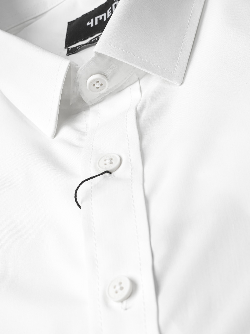 Áo Sơ Mi Trơn Vải Modal Ít Nhăn Form Slimfit SM079 Màu Trắng