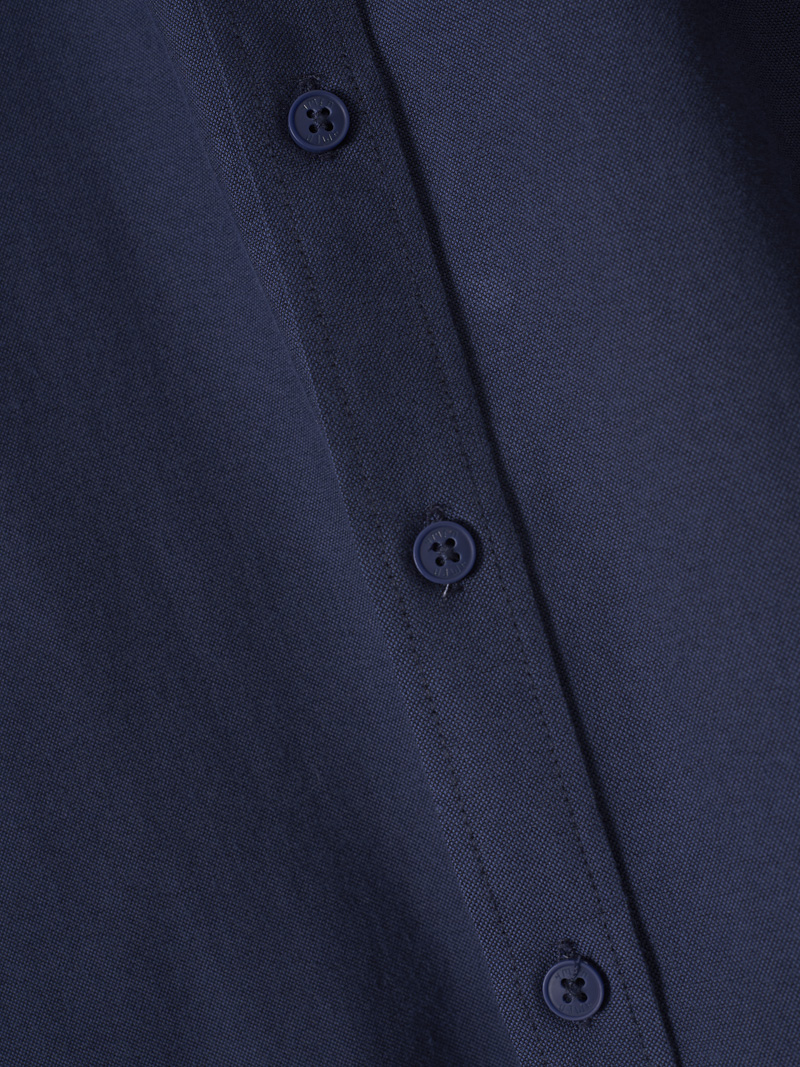 Áo Sơ Mi Oxford Thêu Logo 4M ASM085 Màu Xanh Đá