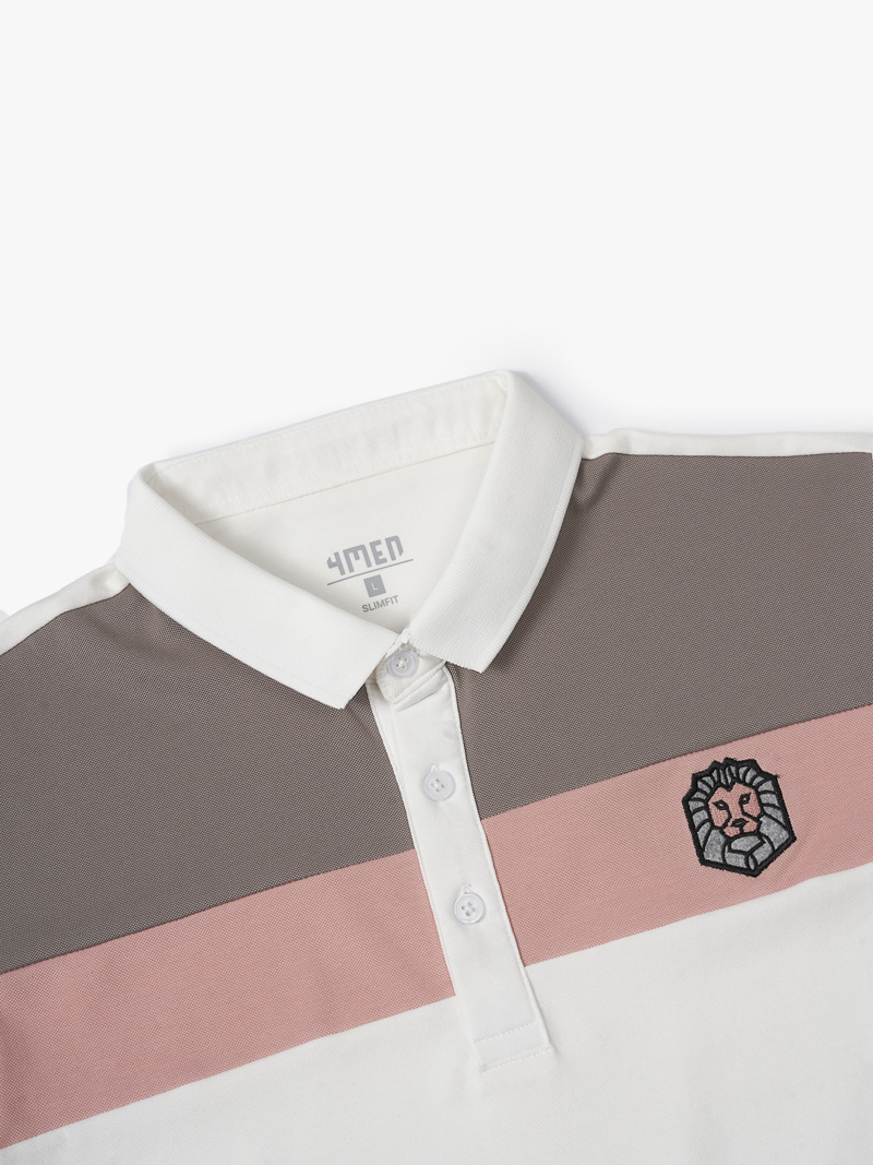 Áo Polo Slimfit Lion Face PO054 Màu Trắng