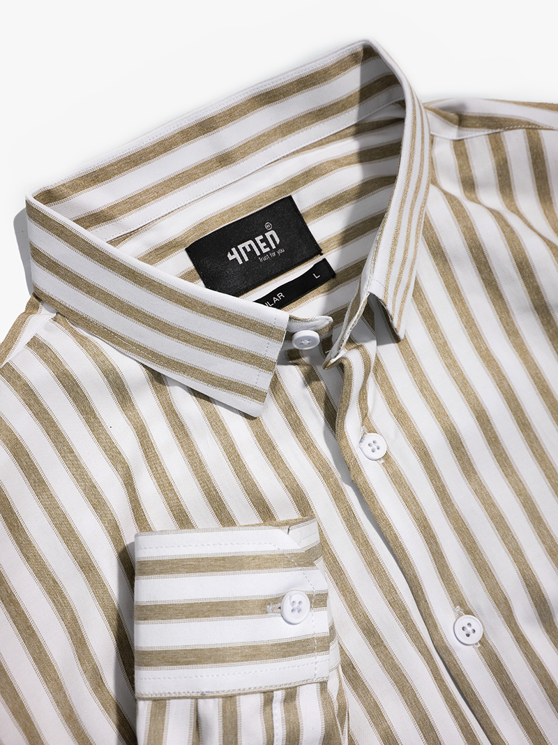 Áo Sơ Mi Sọc ASM067 Màu Vàng