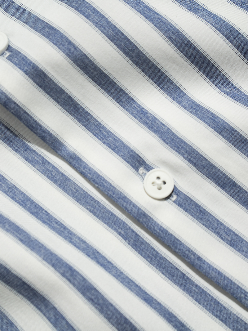 Áo Sơ Mi Sọc SM067 Màu Xanh Đen