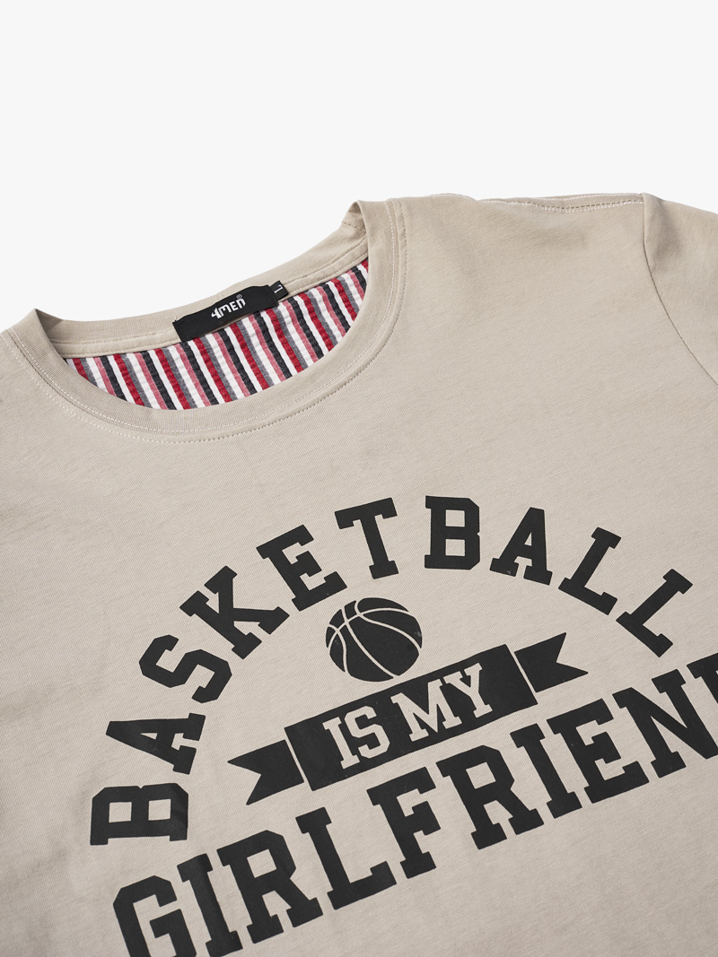 Áo Thun Basketball Girlfriend AT067 Màu Kem