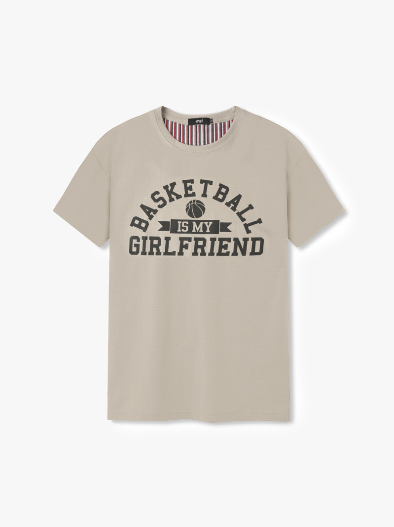 Áo Thun Basketball Girlfriend AT067 Màu Kem