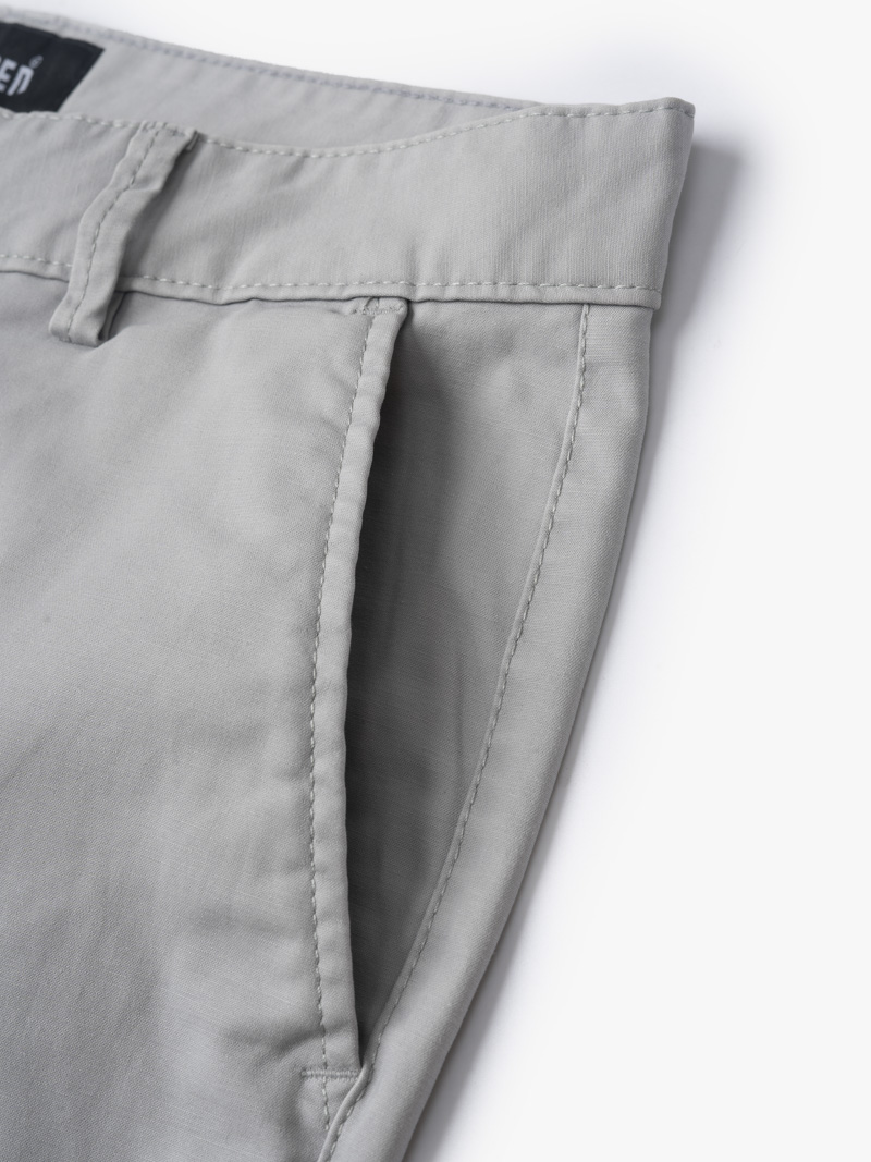 Quần Kaki Slimfit Túi QK011 Màu Xám Trắng