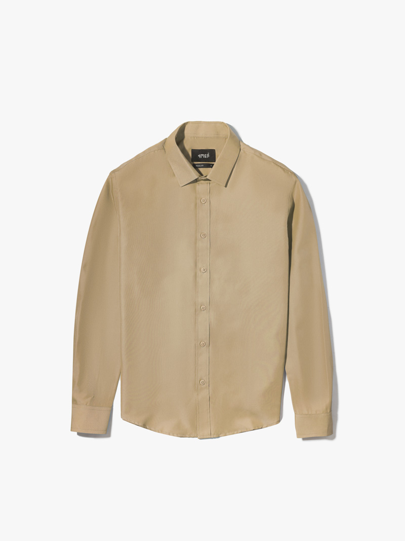 Áo Sơ Mi Trơn Tay Dài SM088 Màu Be