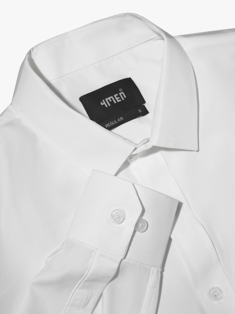 Áo Sơ Mi Trơn Tay Dài SM088 Màu Trắng Kem