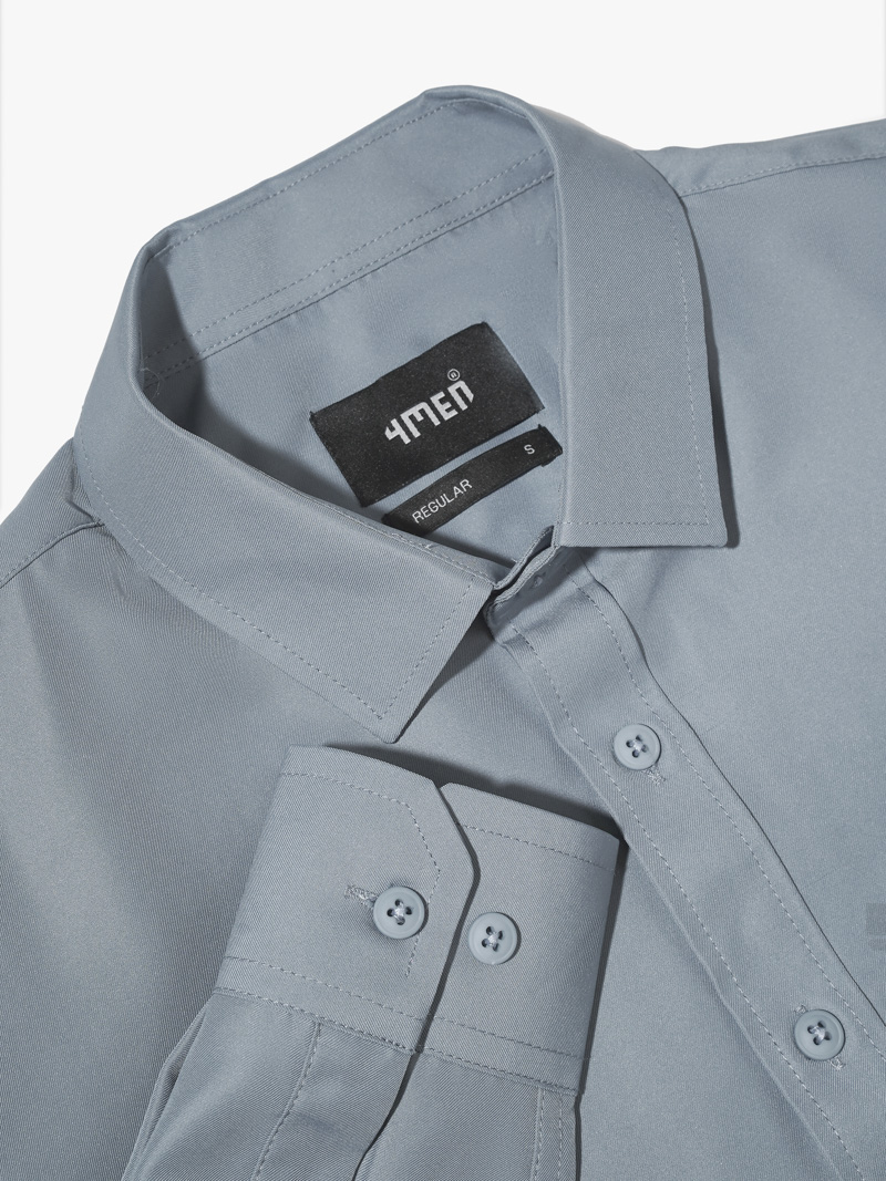Áo Sơ Mi Trơn Tay Dài SM088 Màu Xám