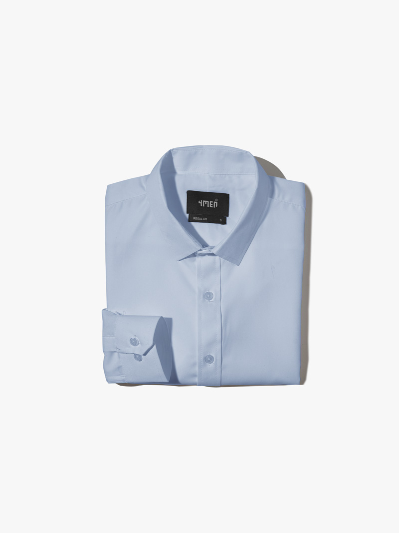 Áo Sơ Mi Trơn Tay Dài SM088 Màu Xanh Biển