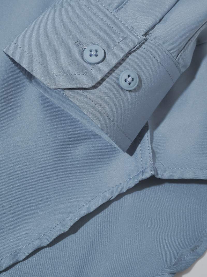 Áo Sơ Mi Trơn Tay Dài SM088 Màu Xanh Đá