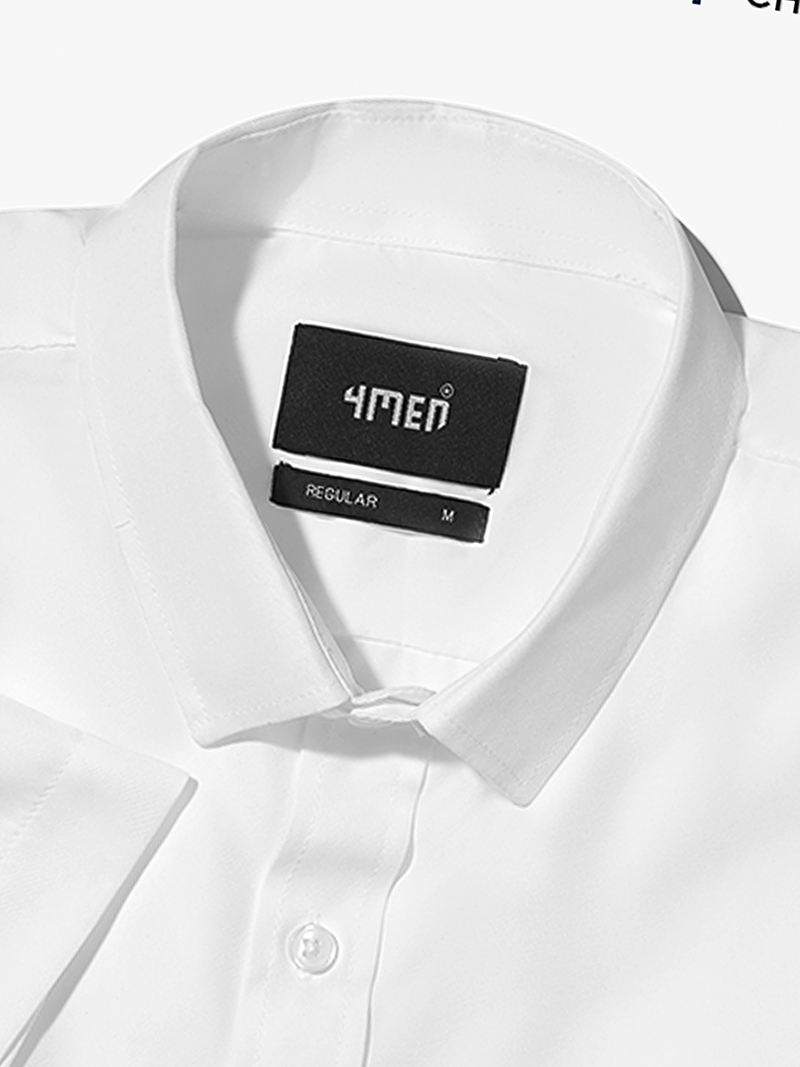 Áo Sơ Mi Tay Ngắn Trơn SM087 Màu Trắng Kem