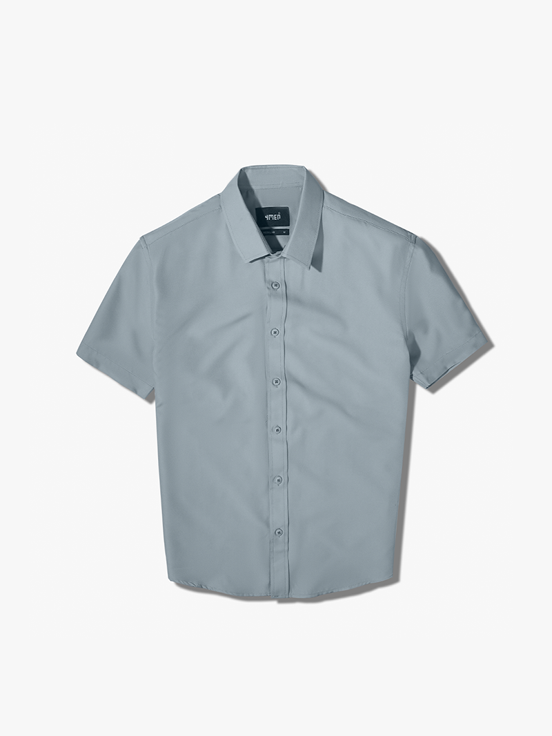 Áo Sơ Mi Tay Ngắn Trơn SM087 Màu Xám