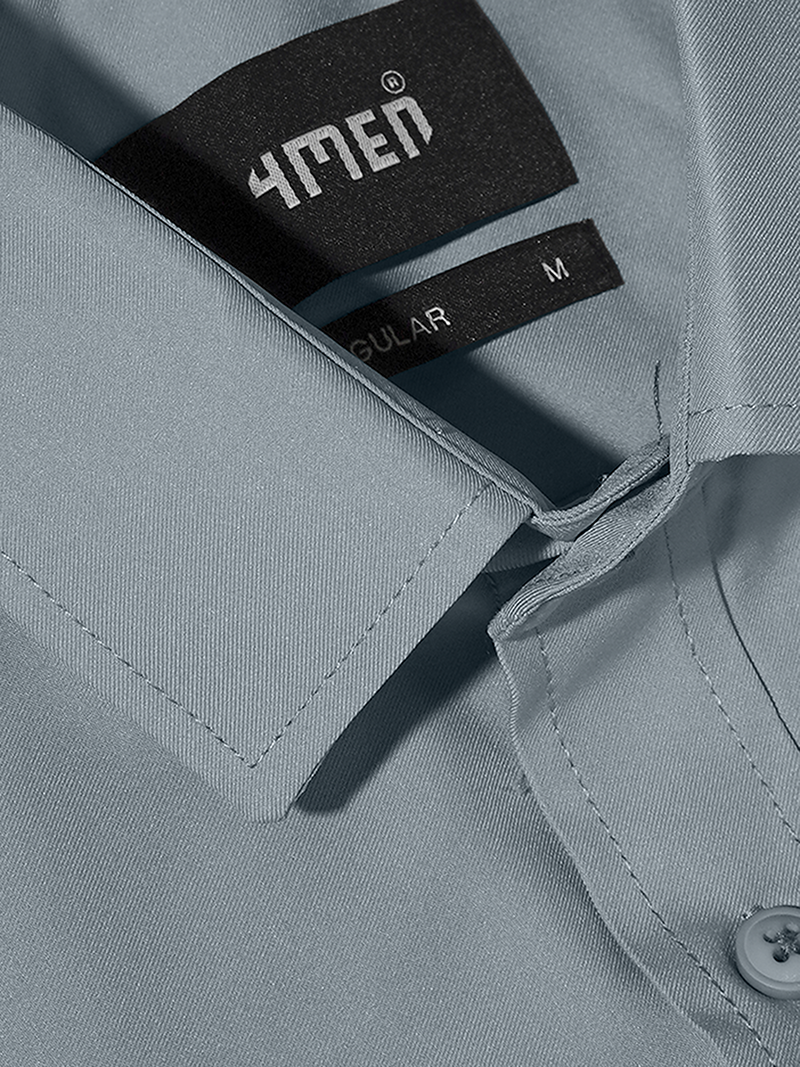 Áo Sơ Mi Tay Ngắn Trơn SM087 Màu Xám