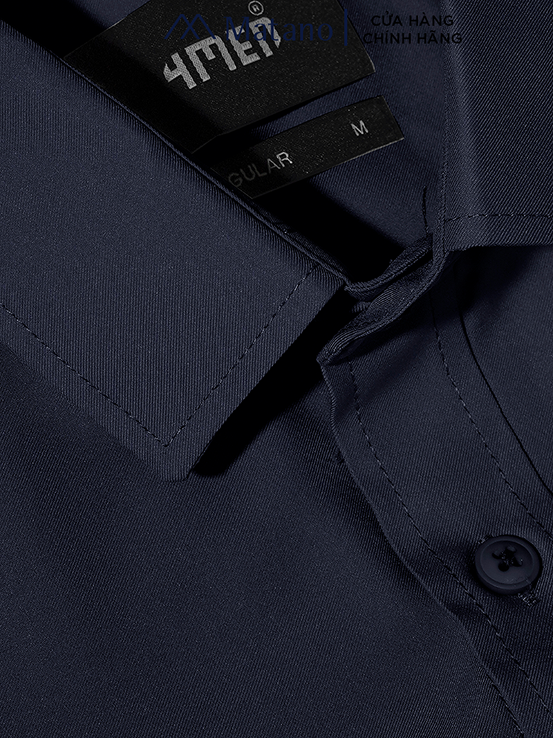 Áo Sơ Mi Tay Ngắn Trơn SM087 Màu Xanh Đen