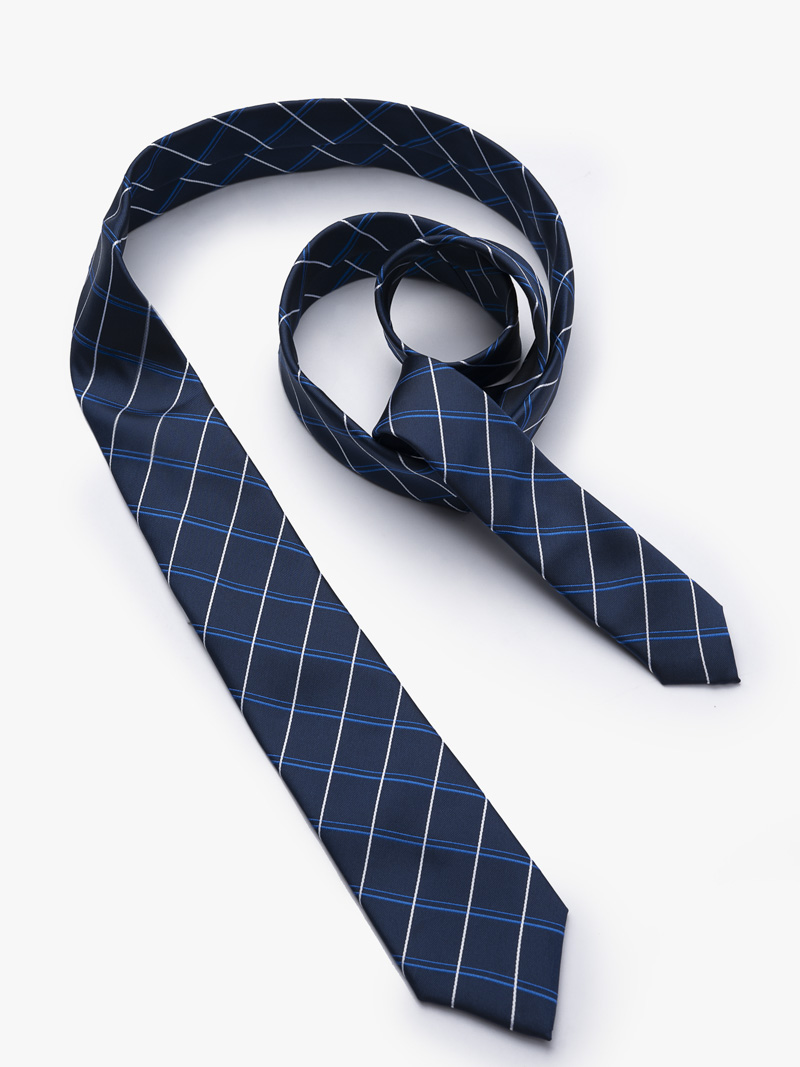 Cà Vạt Bản Nhỏ Sọc CV044 Màu Xanh Đen