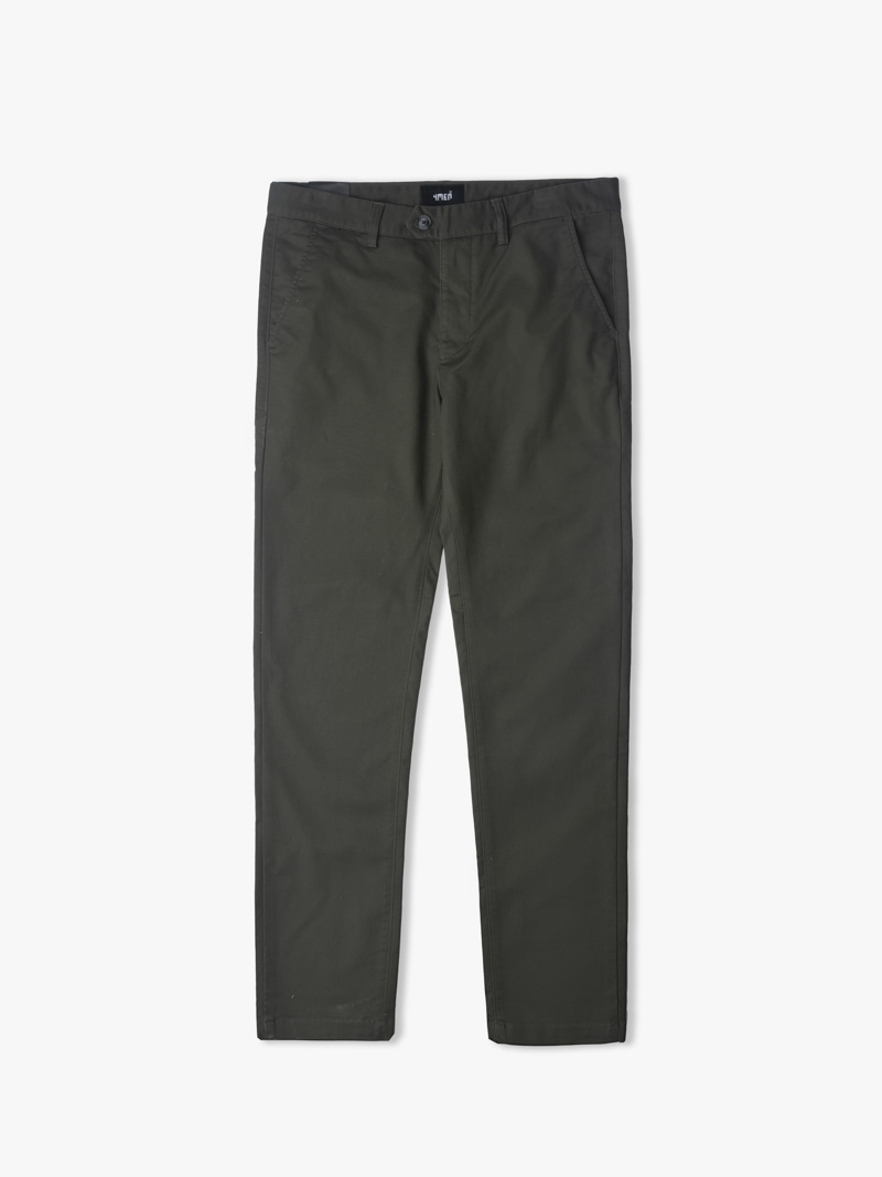 Quần Kaki Slimfit Túi QK011 Màu Rêu