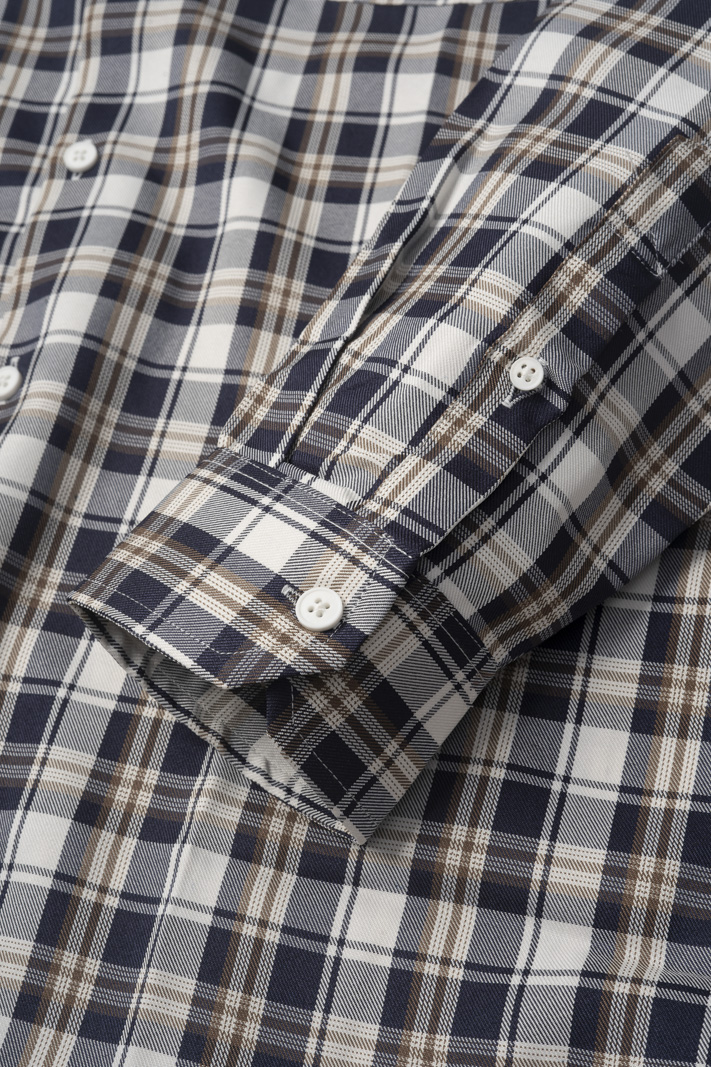 Áo Sơ Mi Regular Caro 2 Túi SM103 Màu Xanh