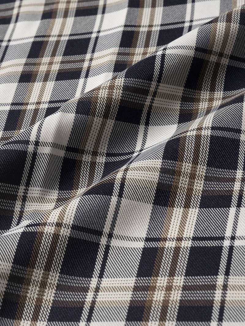 Áo Sơ Mi Regular Caro 2 Túi SM103 Màu Xanh