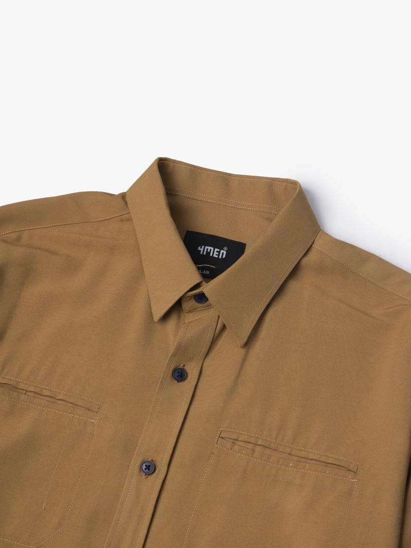 Áo Sơ Mi Regular Túi Mổ SM117 Màu Bò
