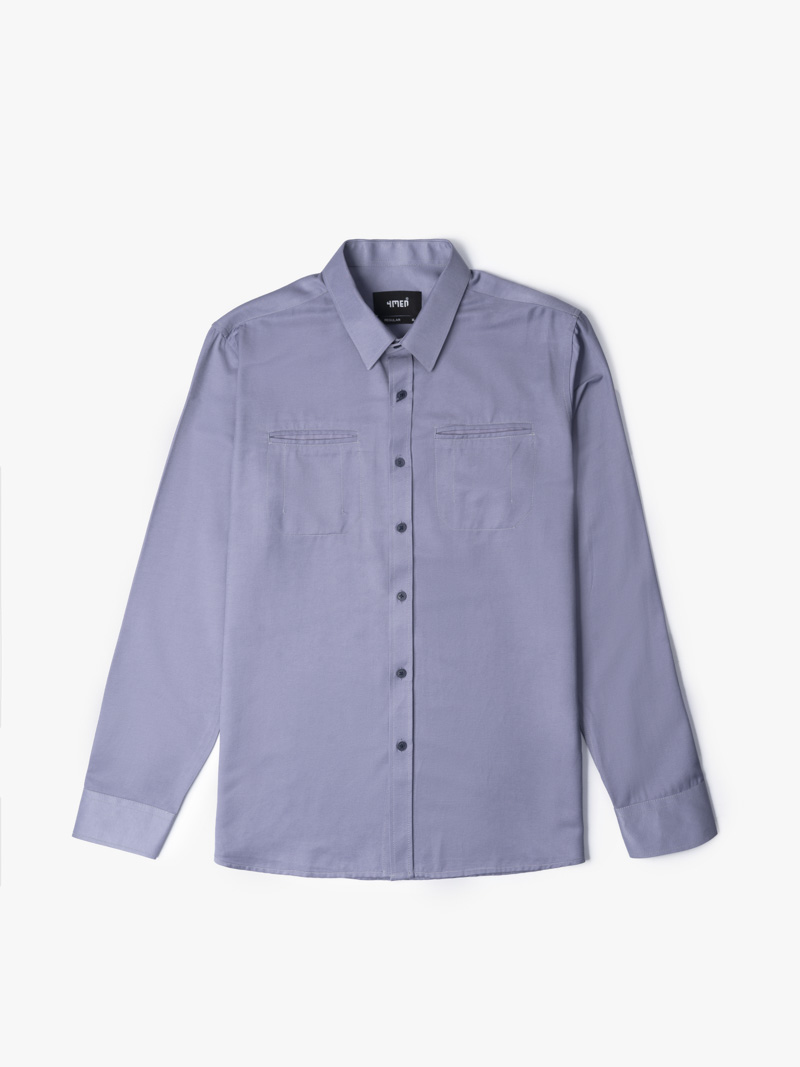 Áo Sơ Mi Regular Túi Mổ SM117 Màu Xanh