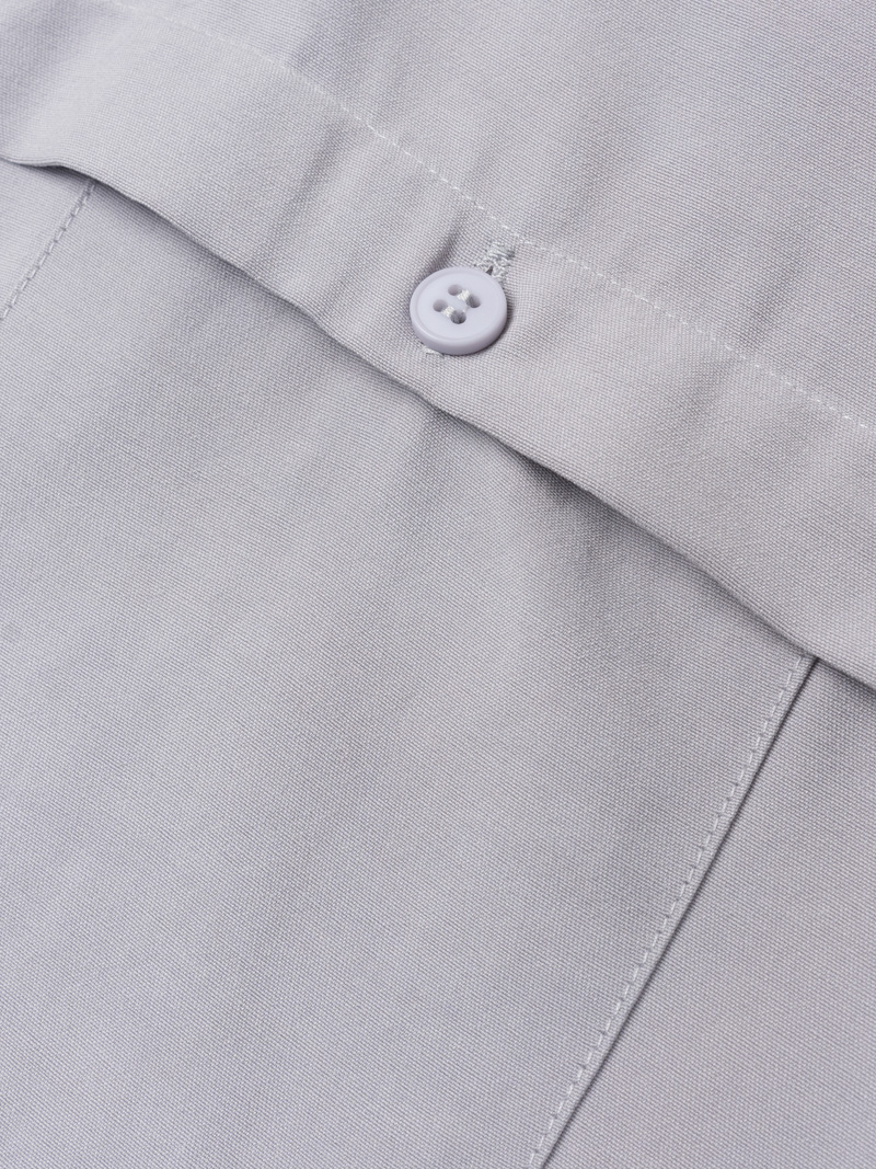 Áo Sơ Mi Regular Gập Viền SM119 Màu Xám