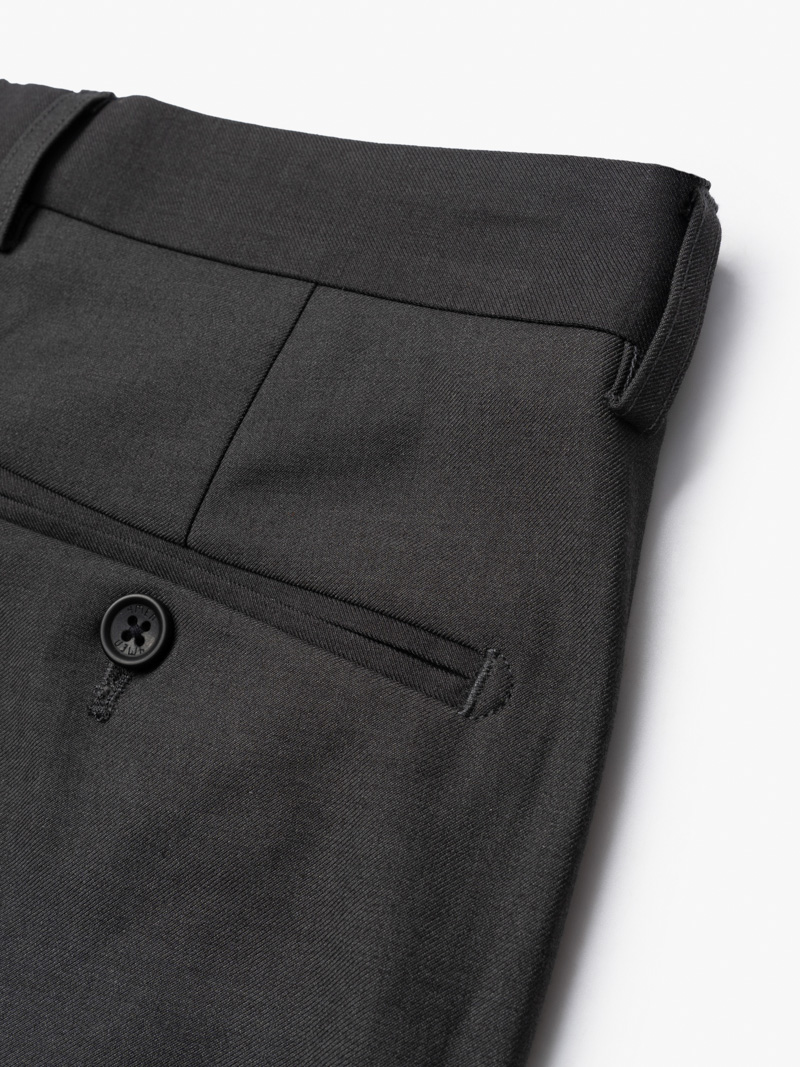 Quần Tây Trơn Vải Rayon Ít Nhăn Thêu 4MEN Premium Form Slimfit QT031 Màu Xám Đậm