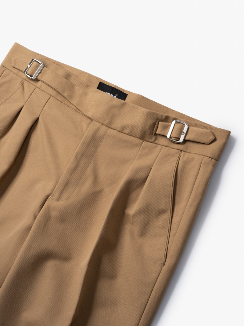 Quần Tây Sidetab Regular Xếp Ly QT049 Màu Be