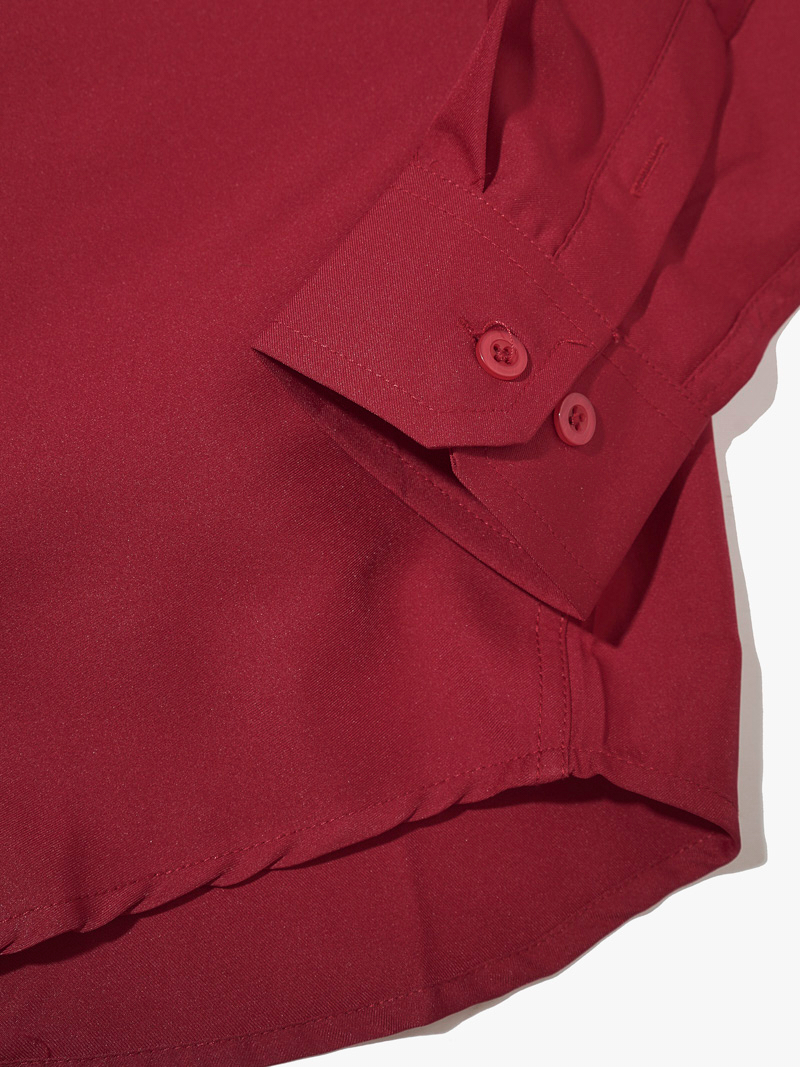 Áo Sơ Mi Trơn Tay Dài SM088 Màu Đỏ Đô