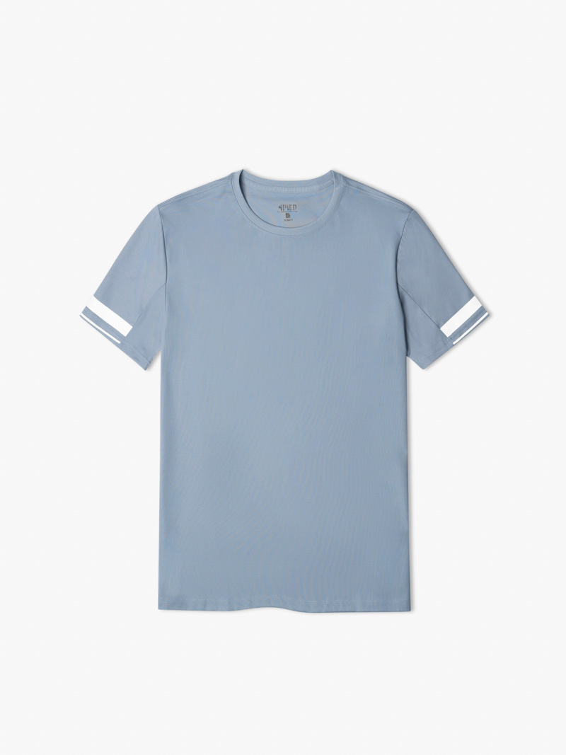 Áo Thun Slimfit Phối Sọc AT126 Màu Xanh