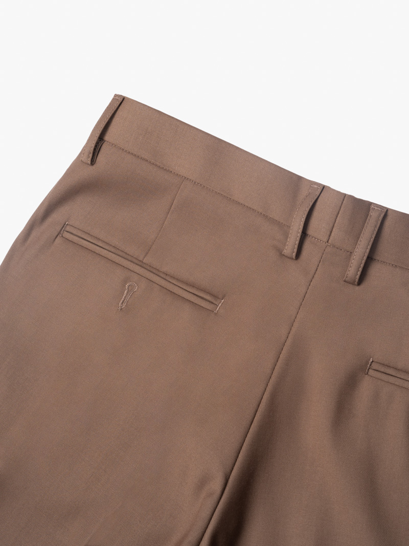 Quần Tây Trơn Vải Rayon Ít Nhăn Thêu 4MEN Premium Form Slimfit QT031 Màu Nâu