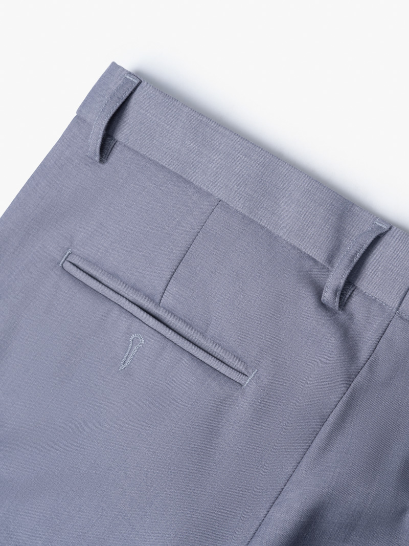 Quần Tây Trơn Vải Rayon Ít Nhăn Thêu 4MEN Premium Form Slimfit QT031 Màu Xám Trắng