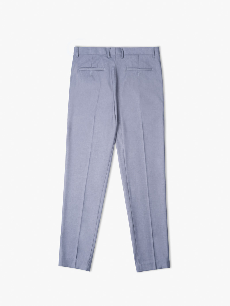 Quần Tây Trơn Vải Rayon Ít Nhăn Thêu 4MEN Premium Form Slimfit QT031 Màu Xám Trắng