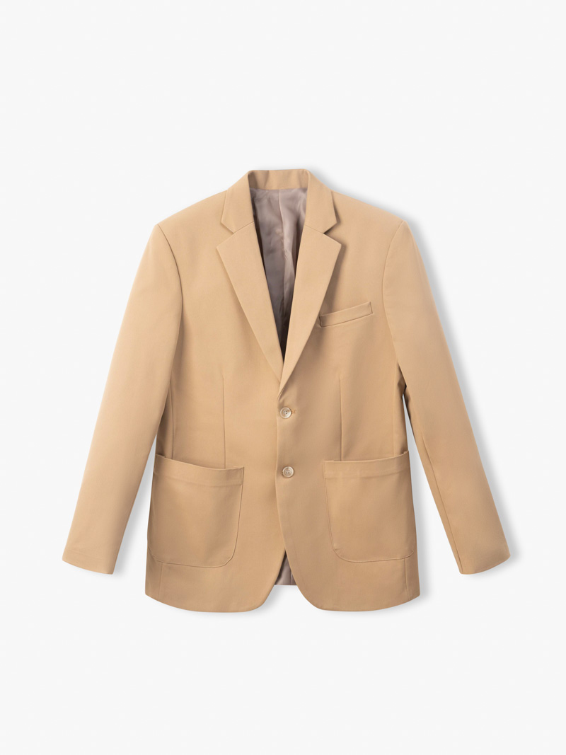 Áo Vest Trơn Regular Túi Đắp AV037 Màu Be