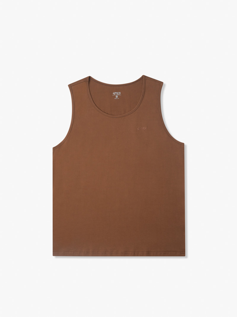 Áo Ba Lỗ Thêu Wave Form Regular AT130 Màu Nâu