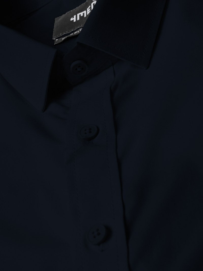 Áo Sơ Mi Trơn Vải Modal Ít Nhăn Form Slimfit SM079 Màu Xanh Đen