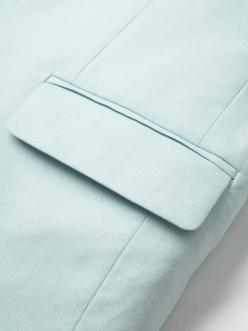 Áo Vest Trơn Linen Form Regular AV040 Màu Xanh Biển