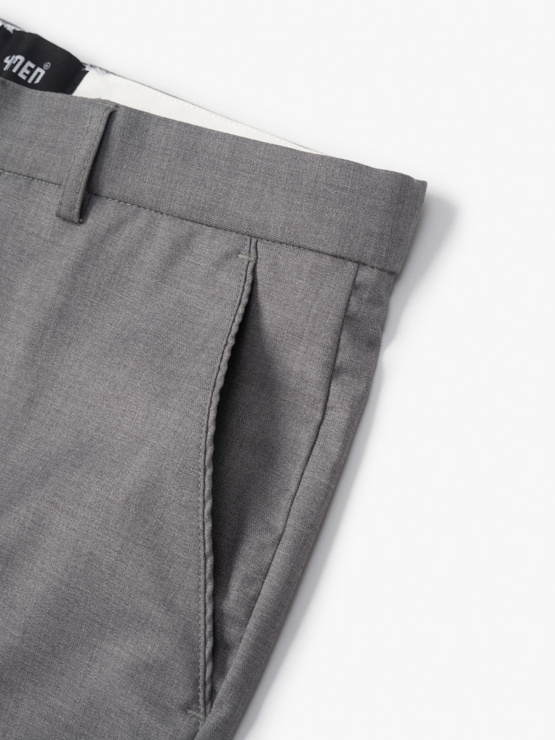 Quần Tây Trơn Slimfit Tem Inox QT054 Màu Xám