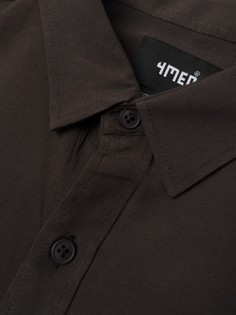 Áo Sơ Mi Regular PocketDetail SM118 Màu Nâu