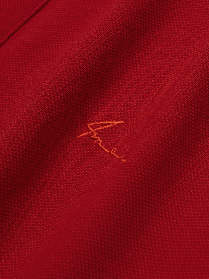 Áo Polo Cá Sấu Thêu Chữ Ký Form Regular PO087 Màu Đỏ