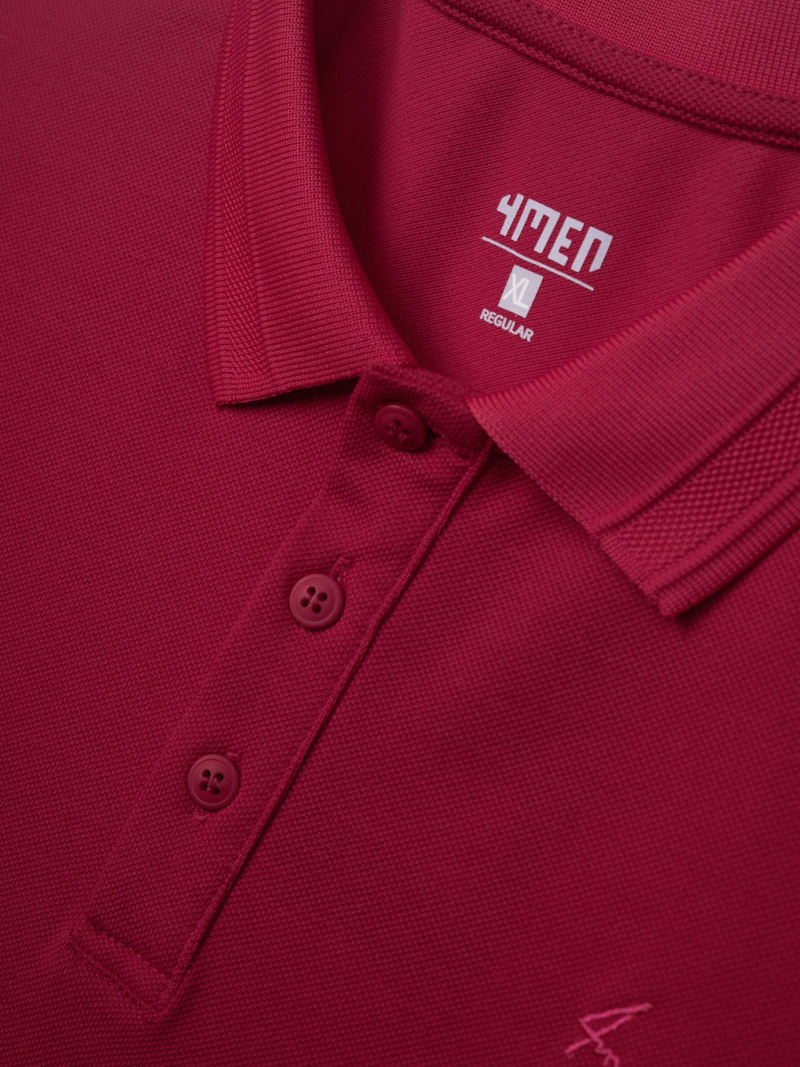 Áo Polo Cá Sấu Thêu Chữ Ký Form Regular PO087 Màu Hồng Đậm