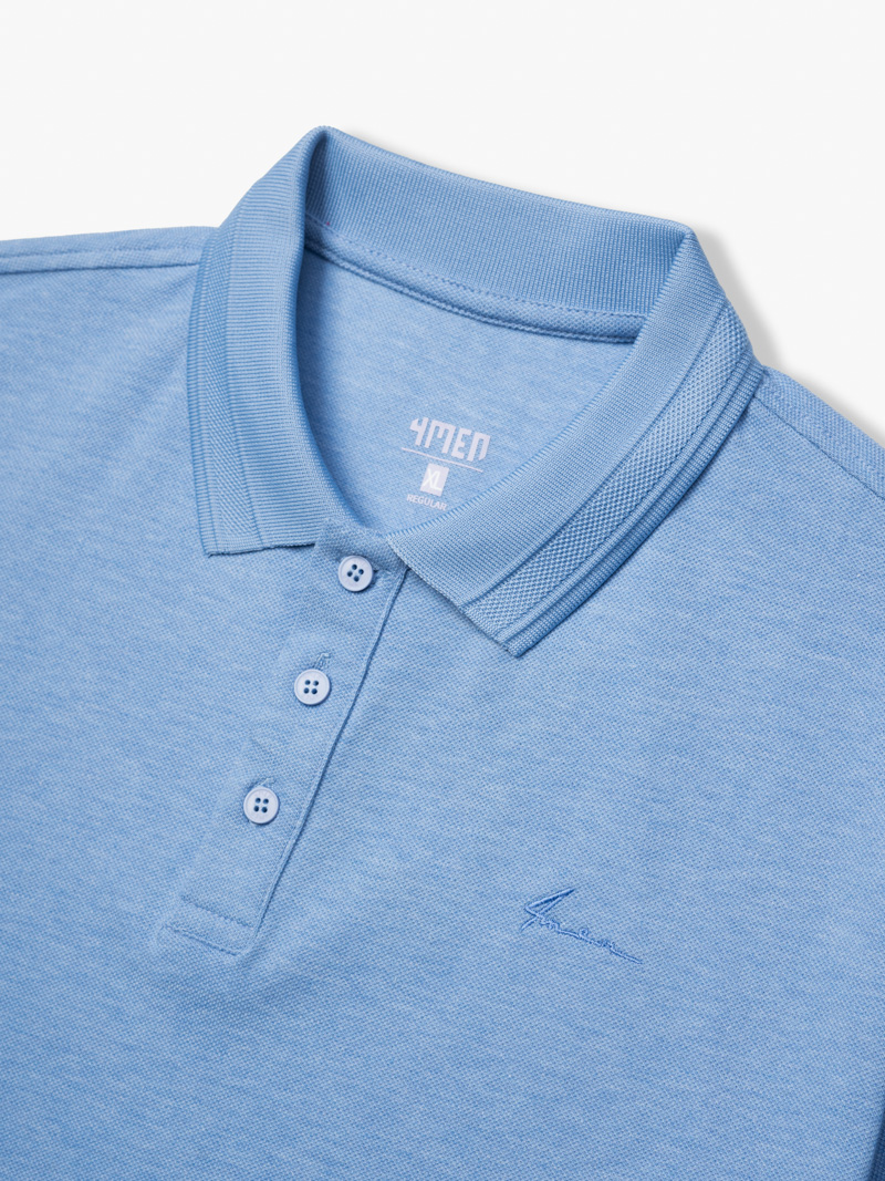 Áo Polo Cá Sấu Thêu Chữ Ký Form Regular PO087 Màu Xanh Biển