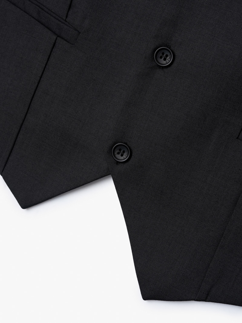 Áo Gile Trơn 4 Nút Form Slimfit AG036 Màu Đen