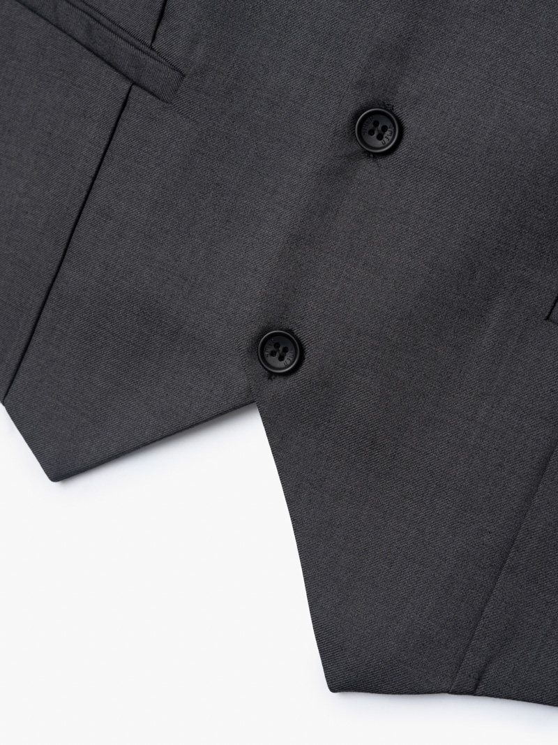 Áo Gile Trơn 4 Nút Form Slimfit AG036 Màu Xám Đậm