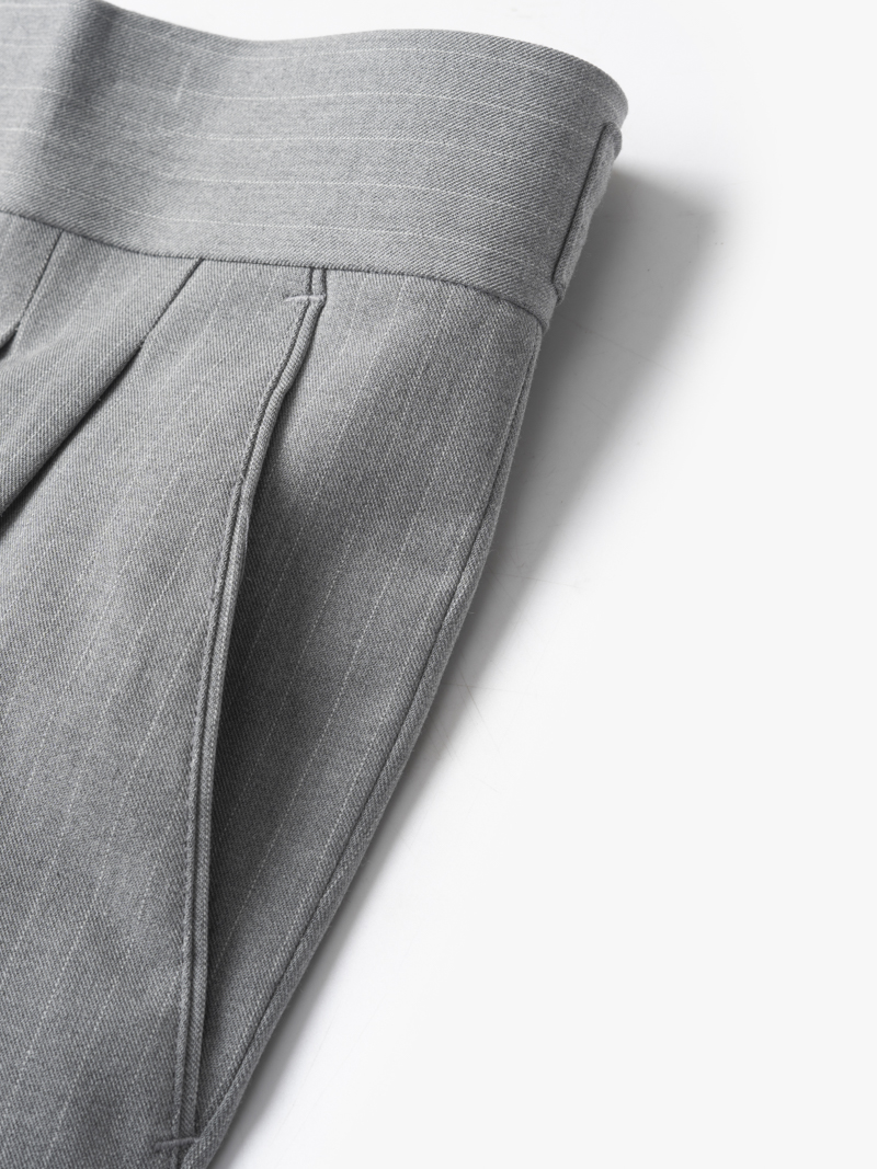 Quần Tây Sidetab Form Slim-Cropped QT056 Màu Xám